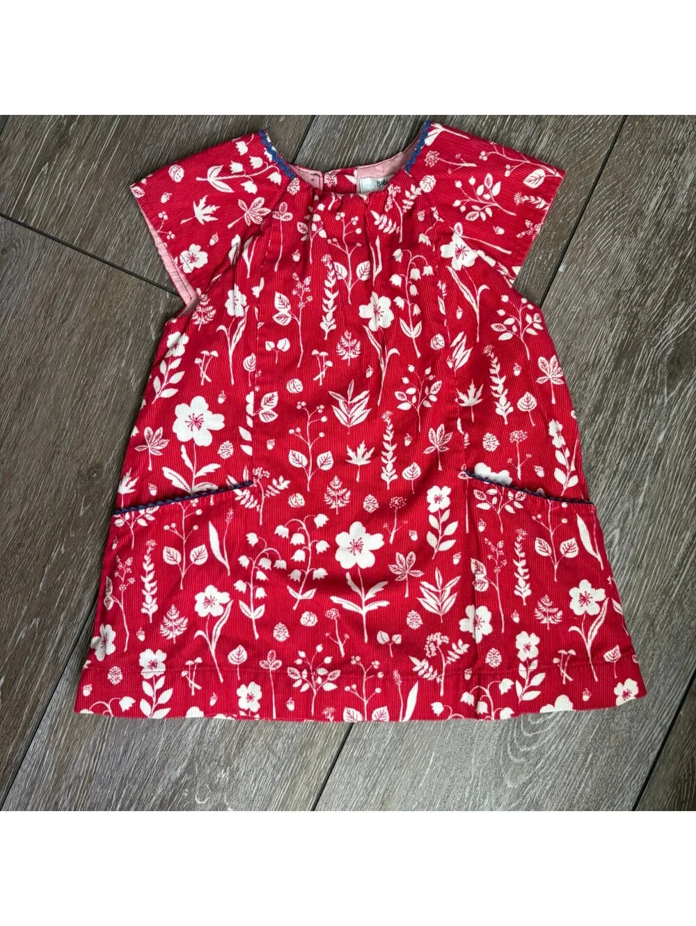 Baby Boden Corduroy Floral Dress